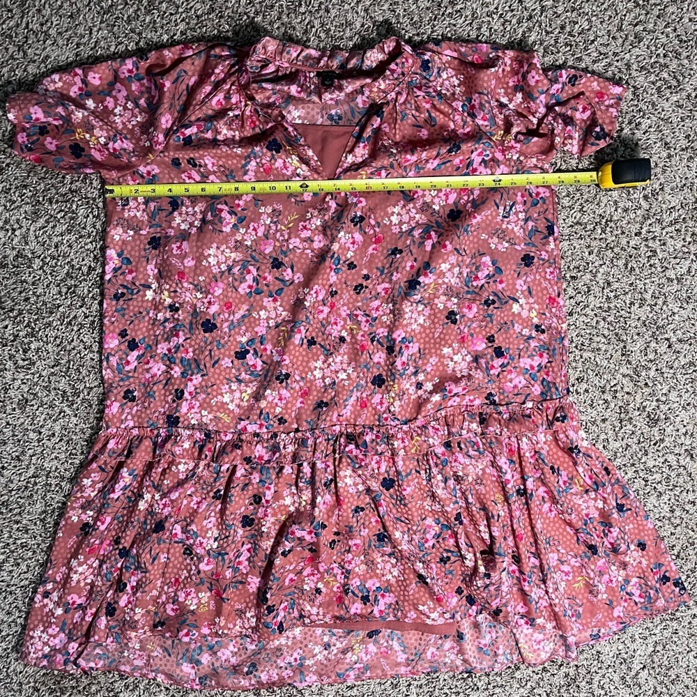 Ann Taylor Pink and Black Floral Midi Dress with Removable Slip – Size Large‎ - Picture 5 of 10